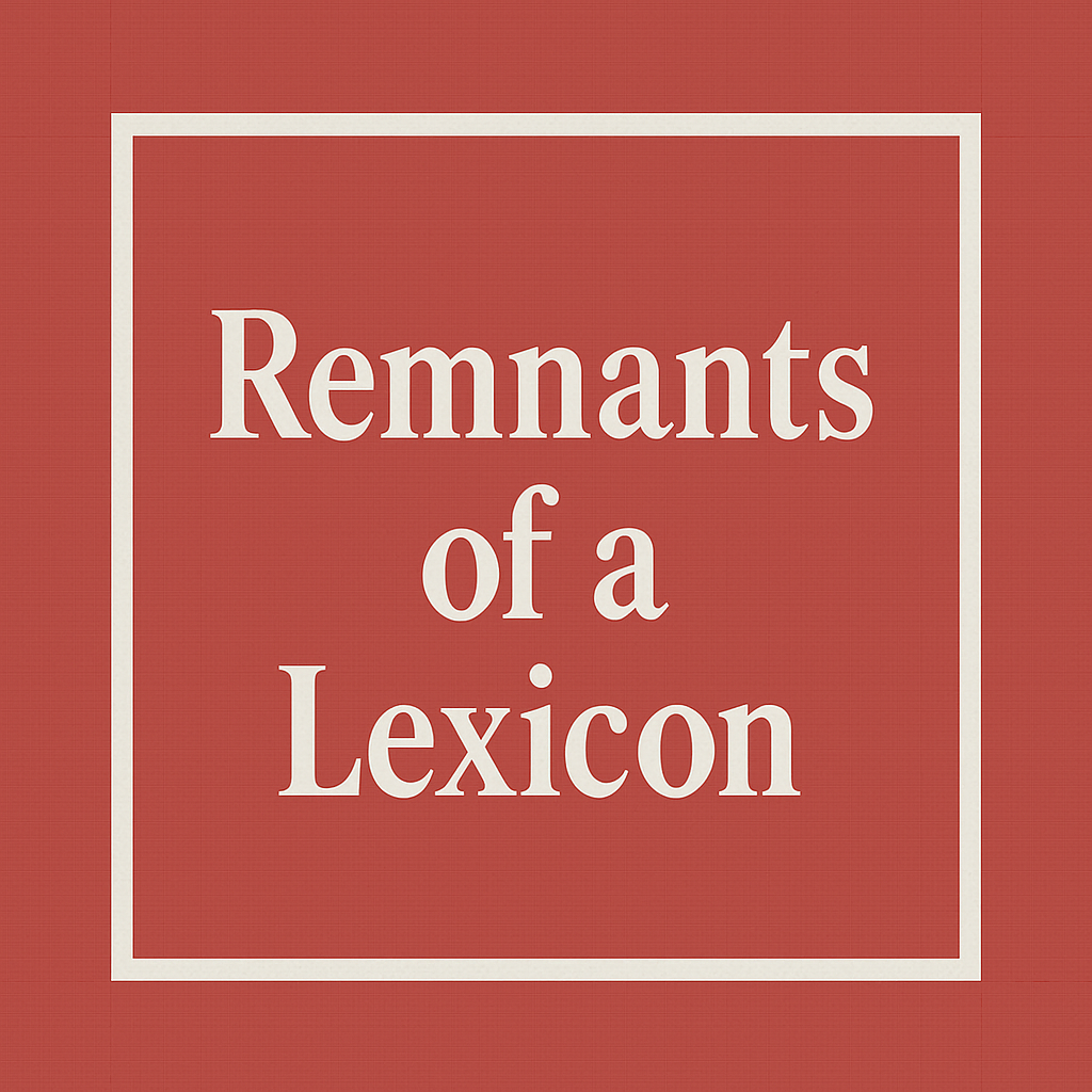 Remnants of a Lexicon cover